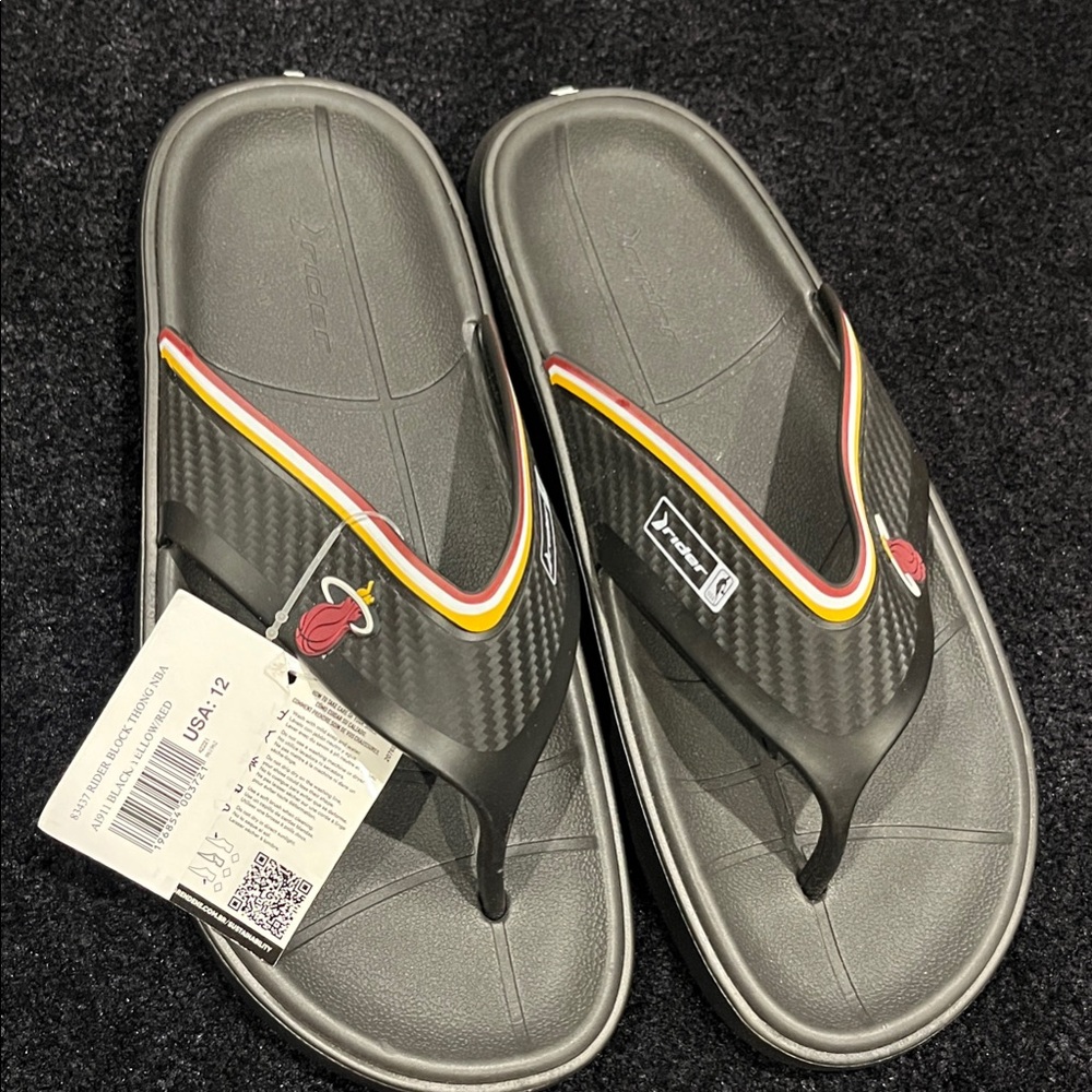 NBA Miami Heat Rider Block Thong Sandal Men Size 12